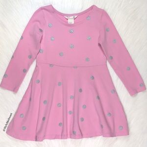 H&M girls pink dress with sparkly polka dots